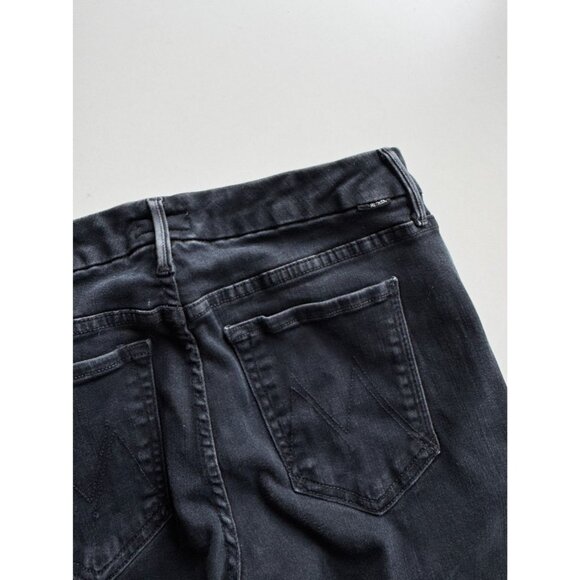 MOTHER The Looker Ankle Fray Blackbird Cropped Mid Rise Skinny Jeans, Size 27 - Picture 10 of 16